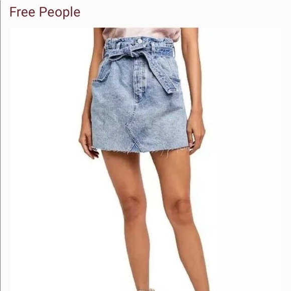 We the free East of Eden paper bags denim skirt. 24 - Picture 1 of 8
